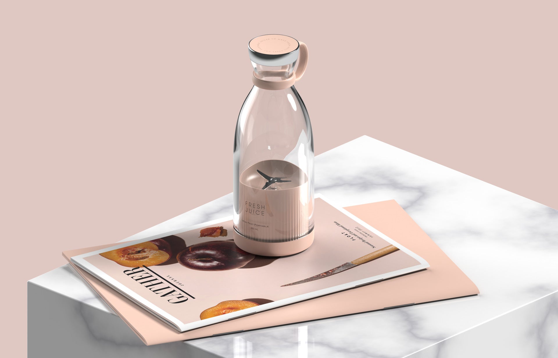 Portable Pink Blender - Quick Clean, Quick Fuel